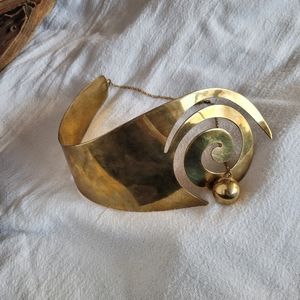 Solid brass statement collar tribal necklace …